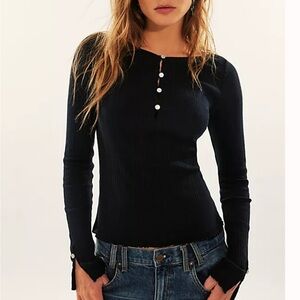 Free People Amiri Knit Top Size Large Black NWT